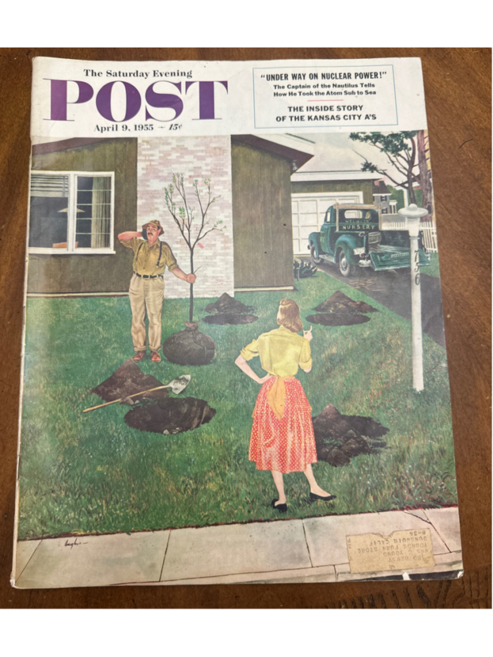 Vintage The Saturday Evening Post Magazine April 9 1955 Multi-color One Size